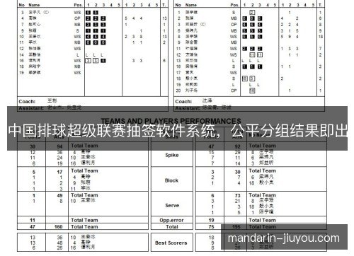 中国排球超级联赛抽签软件系统，公平分组结果即出